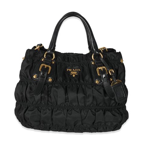 prada black nylon tessuto gaufre tote